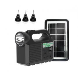Kit solar gd-8017 music portabil cu 3 becuri, bluetooth, mp3, 8000mah