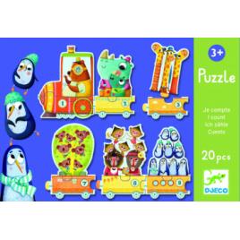 Puzzle Djeco Trenuletul cu animale numarate