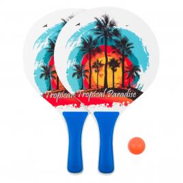 Set 2 rachete si minge, lejla catchball, model tropical paradise