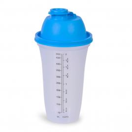 Shaker din plastic, lejla, cu capac albastru, gradat, 500 ml