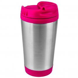 Shaker metalic, lejla, cu capac roz, 340 ml