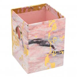 Suport pentru pixuri/creioane, lejla model marmura, roz-auriu, 8×11 cm