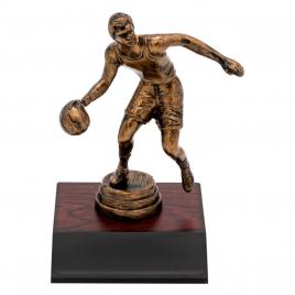 Trofeu baschet, lejla, bronz, cu baza, 14 cm