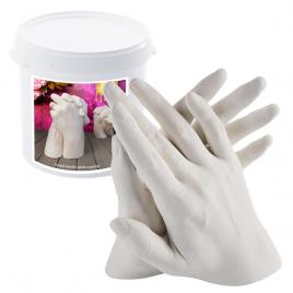 Kit mulaj maini pentru Cuplu model amprenta maini 2 persoane alb