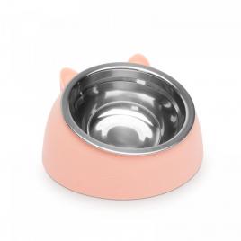 Bol de hrănire pentru pisici - 165 x 100 mm - roz