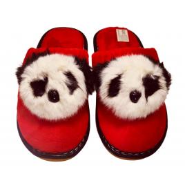 Papuci femei rosu panda