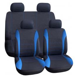 Set huse scaun auto ieftine, universale 9 piese, model h-line - albastru