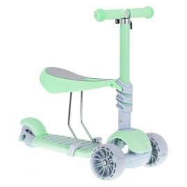Tricicleta + trotineta + skateboard (3in1) roti iluminate led - verde