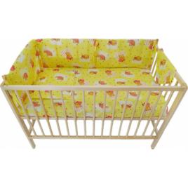 Lenjerie patut bebe cu aparatori laterale h33 cm 6 piese Ursuleti N bumbac multicolor 120X60 cm