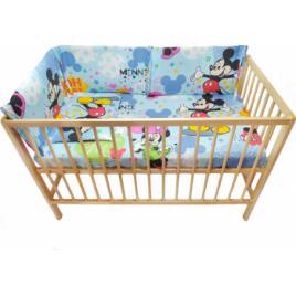 Lenjerie patut bebe cu aparatori laterale h52 cm 6 piese Mikcey S bumbac multicolor 120X60 cm