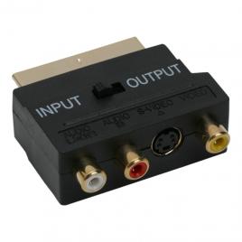 Adaptoare euro / rcasoclu 3 rca si s-vhs-fisa euro-scartplacat cu aur