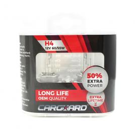 Set de 2 becuri halogen h4 55w +50% intensitate - long life - carguard