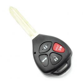 Toyota carcasa cheie 3+1 butoane cu buton rosu panica (fara logo)