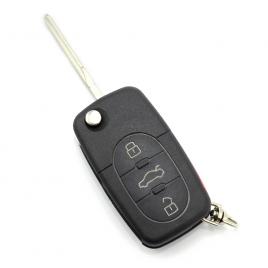 Audi - carcasă cheie tip briceag cu 3+1 butoane buton de panică și baterie 2032 - carguard