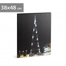 Family pound - tablou cu led - burj kalifa 2 x aa 38 x 48 cm