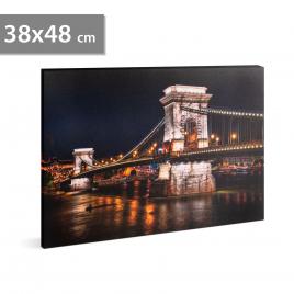 Family pound - tablou cu led - podul cu lanturi -  2 x aa 38 x 48 cm