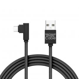 Delight - cablu de date - usb type c gamer execuţie 90° - negru 2m – 2a