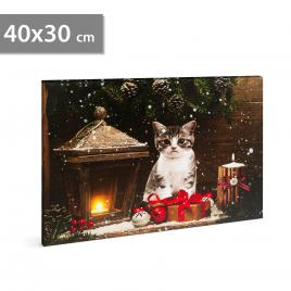Tablou de crăciun cu led - 40 x 30 cm