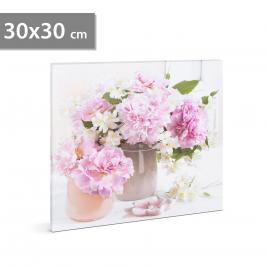 Tablou decorativ cu led - „model cu flori” - 2 x aa 30 x 30 cm