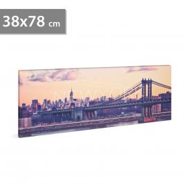 Tablou decorativ cu led - „new york” - 2 x aa 38 x 78 cm