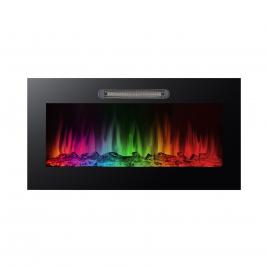 Șemineu electric încorporat - radiator + led rgb - 91 x 15 x 48 cm