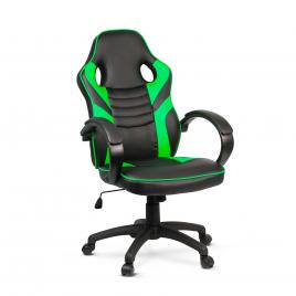 Scaun gamer cu cotiere - verde - 71 x 53 cm / 53 x 52 cm