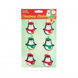 Set de autocolante de pâslă 3d pinguin - 15 x 20 cm - 6 buc / pachet