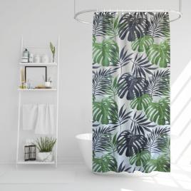 Perdea de duș - model frunze de palmier - 180 x 180 cm