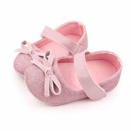 Pantofiori roz cu sclipici (marime disponibila: 6-9 luni (marimea 19