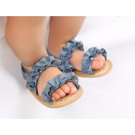 Sandalute cu volanase albastre (marime disponibila: 3-6 luni (marimea 18