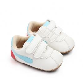 Adidasi albi cu insertie laterala bleu (marime disponibila: 3-6 luni (marimea