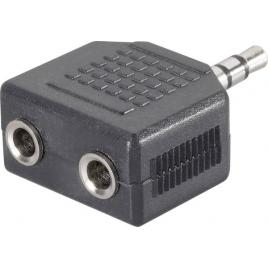Adaptor Jack-2x Jack 3.5mm, Model Negru, Splitter pentru Sisteme Audio