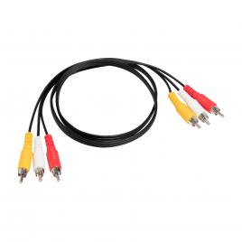 Cablu AV 3xRCA Tata-Tata, 1.5m Lungime - Tip Male-Male pentru TV, DVD Player sau Gaming