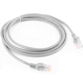 Cablu UTP Retea, Gri, Ethernet Cat 5e, 3m Lungime - Cablu Patch de Internet cu Mufa, Conector RJ45