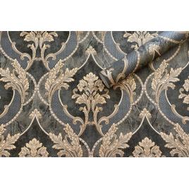 Tapet de vinil lavabil negru auriu pentru living bucatarie sau dormitor tratat antibacterian/antimucegai 10.65m2/rola - MallDeco 11-1035