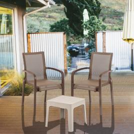 Set mobilier gradina - terasa, masa cu 2 scaune royal, cappuccino