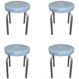 Set 4 scaune de masa culoare albastru deschis asos home