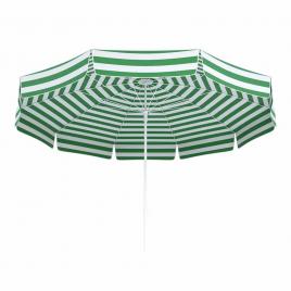 Umbrela de soare pentru plaja, protectie UV, Ø 180 cm, verde cu alb