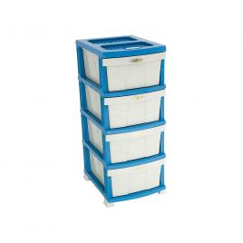 Dulap plastic universal pentru depozitare cu 4 sertare elegant bleu