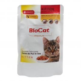 Biocat plic kitten pui in sos 85g