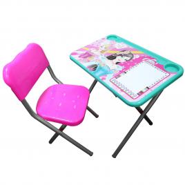 Masuta cu scaunel pliabile pentru copii culoare roz
