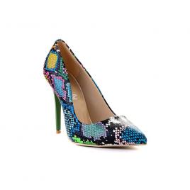 Pantofi business dama stiletto, multicolor