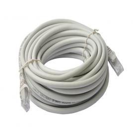 Cablu UTP Retea, Gri, Ethernet Cat 5e, 10m Lungime - Cablu Patch de Internet cu Mufa, Conector RJ45
