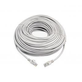 Cablu UTP Retea, Gri, Ethernet Cat 5e, 30m Lungime - Cablu Patch de Internet cu Mufa, Conector RJ45
