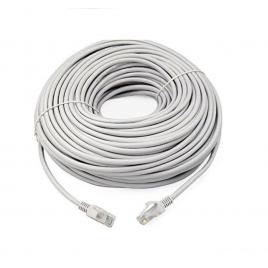 Cablu UTP Retea, Gri, Ethernet Cat 5e, 50m Lungime - Cablu Patch de Internet cu Mufa, Conector RJ45