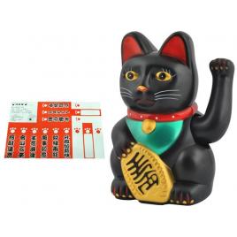 Figurina pisica lucky care aduce noroc si bogatie, culoare negru