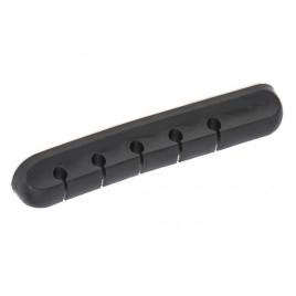 Suport cabluri autoadeziv pentru birou din silicon - 5 sloturi, gonga® negru