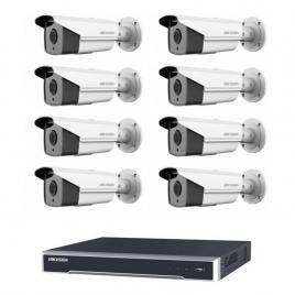 Kit profesional 8 camere supraveghere IP cu PoE 5MP 4K HikVision + NVR PoE 4K HikVision