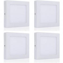 Set 4 plafoniere/Corpuri de iluminat LED, Patrat 24 W A++, Lumina rece 6400K, HOMME DESIGN