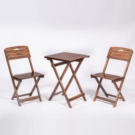 Set mobilier gradina - terasa bistro cu 2 scaune si 1 masuta, pliabile, lemn...